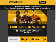 Tablet Screenshot of betfair.it